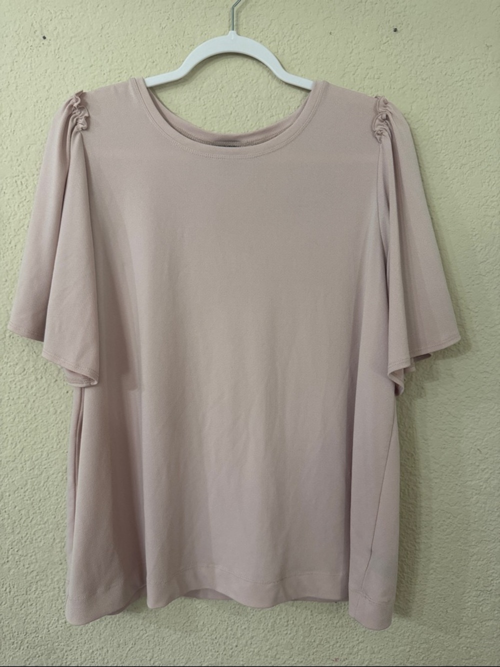Worthington Dusty Blush Ruffle Sleeve Top